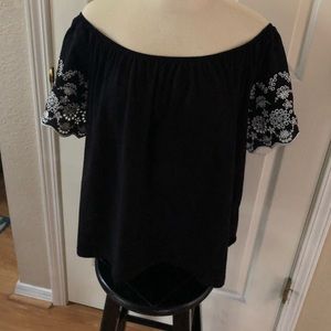 Black shoulder blouse